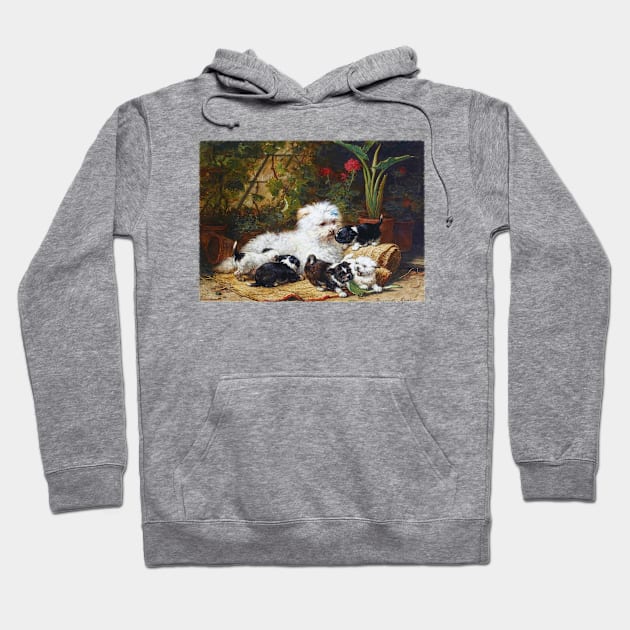 A cairn terrier and her puppies in a conservatory Hoodie by UndiscoveredWonders